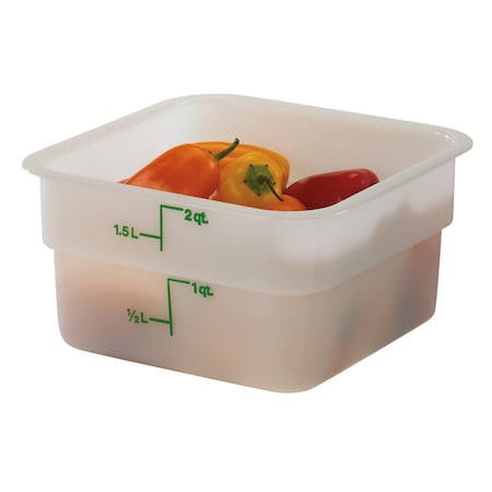 Cambro Cambro - Square Food Container, 2 Qt., 7-1/4 x 7-1/4 x 4, White, Green Gradation, PK6 2SFSP148